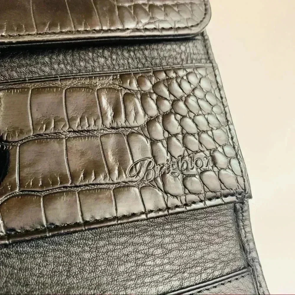 Brighton Leather Croc Organizer/Wallet